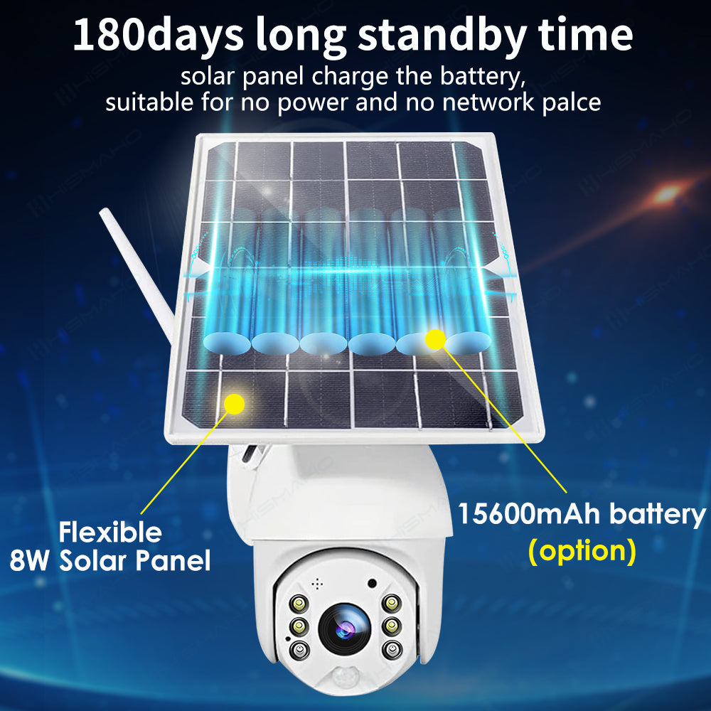 4G SIM Card Security Protection LTE Camera 1080P IP WIFI Wireless Smart Home CAM 8W Solar Panel Battery Outdoor Night Vision