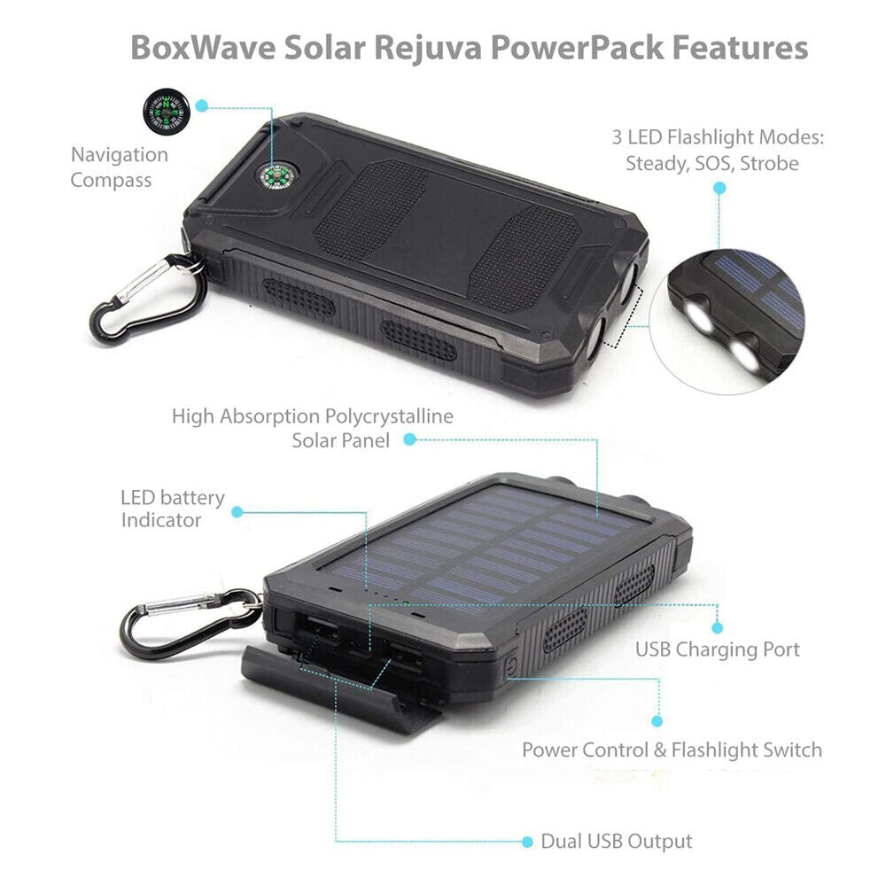 New Solar Power Bank Waterproof 2 USB LED Battery Charger For Mobile Phone